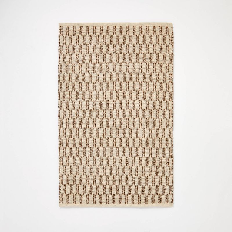 Checkered Stripe Rug Brown - Threshold™ designed with Studio McGee, 1 of 6