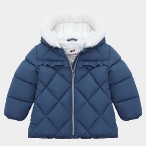 Rokka&Rolla Infant Toddler Girls' Puffer Jacket Baby Fleece Lined Winter Coat - 1 of 4