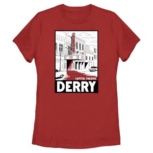 Womens It: Welcome to Derry Capitol Theatre Trouble Poster T Shirt - 1 of 4