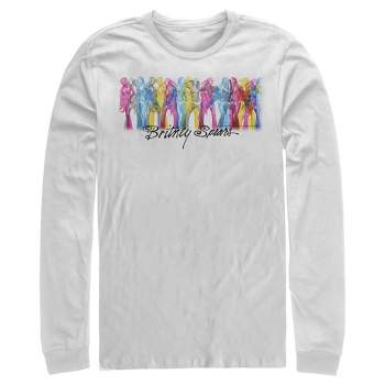 Men's Britney Spears Rainbow on Stage Long Sleeve Shirt