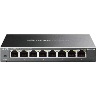 TP-Link 8 Port Gigabit Ethernet Network Switch Ethernet Splitter Sturdy  Metal w/ Shielded Ports Plug-and-Play (TL-SG108) Manufacturer Refurbished