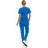 Saint Scrubs Womens 9-Pocket Medical Uniform Set- V-Neck Stretch Top with Tapered Straight Leg Pants - 2 of 4