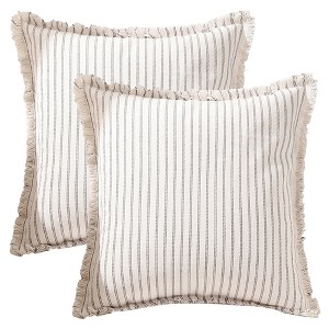 REGALWOVEN Striped Boho Throw Pillow Cover with Tassels Fringe for Home Decoration 2 Pcs - 1 of 4