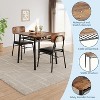 3-Piece Dining Table Set for 2, Wood Kitchen, Small Kitchen Table, Upholstered Chairs and Metal Frame, for Small Space, Apartment - 4 of 4