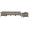 vidaXL 6 Piece Patio Lounge Set with Cushions Gray Poly Rattan - 4 of 4