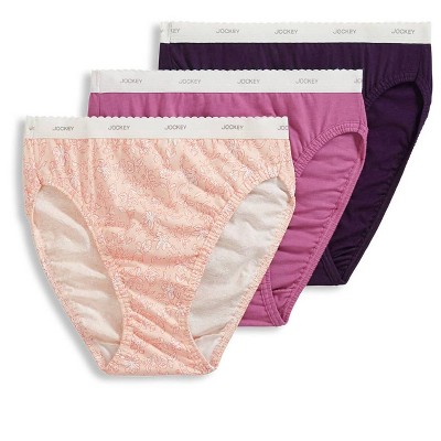 Jockey Womens Classic French Cut 3 Pack Underwear French Cuts 100% Cotton 7  Dark/serene Floral/soft Mauve : Target