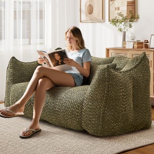 AENKYO Oversized Chenille Bean Bag Chair for Two People, Handle & Armrests - Large Lounger for Living Room, Gaming & Reading & Watching TV - 1 of 4