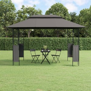 vidaXL Gazebo with Roof Anthracite 157.5"x118.1"x106.3" Steel - 1 of 4
