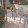 Emma and Oliver 30"H Metal Dining Barstool with Back and Square Wood Seat - 2 of 4