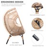 FURNIinspire Patio Accent Chairs Indoor And Outdoor Patio Egg Chair With Beige Cushions, Natural Color Rattan Frame, Brown, 34“*37"*54" - 4 of 4