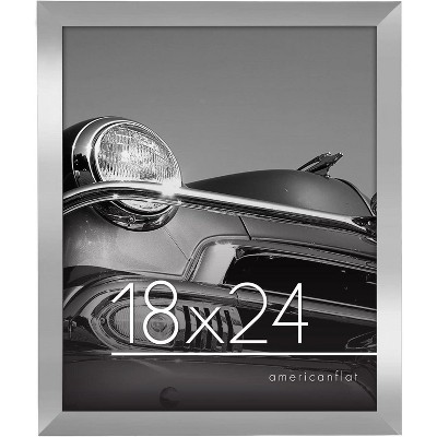 Americanflat 18x24 Poster Frame in Silver with Polished Plexiglass-Horizontal and Vertical Formats with Included Hanging Hardware