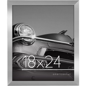 Americanflat 18x24 Poster Frame in Silver with Polished Plexiglass-Horizontal and Vertical Formats with Included Hanging Hardware - 1 of 4