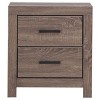 PAGED Wooden Nightstand Modern Side Table with 2 Storage Drawers and Black Handles, Bedside Cabinet for Bedroom, Living Room - 3 of 4