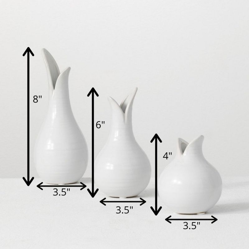 Sullivans Set of 3 Small Bulb Vases 8"H, 6"H, & 4.25"H, 5 of 6
