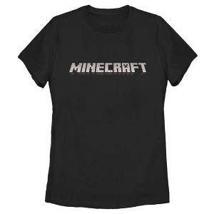 Women's Minecraft Classic Logo Black T-Shirt - 1 of 4