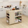 VYNXARIA Kitchen Island Cart: Stylish Rolling Utility Trolley with Storage & Wine Rack - 2 of 4