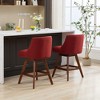 Sapphtopaz Mid-Century Dining Chairs Set of 2,  Counter Height Swivel Barstools, Kitchen Chairs with Wood Legs for Kitchen Dining Room - 3 of 4