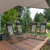Outsunny Set of 4 Folding Patio Chairs, Camping Chairs with Adjustable Sling Back, Removable Headrest, Armrest for Garden, Backyard, Lawn, Black - 2 of 4