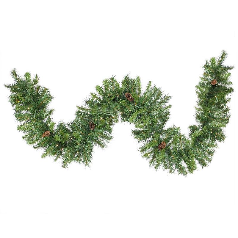 Northlight Pre-Lit  Pine Artificial Christmas Garland - 50' x 12" - Warm White LED Lights, 1 of 5