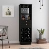 Gulches Classic Bar Cabinet with Two Drawers & 12-Bottle Wine Rack & One Shelf - Black, Top 24'' - 2 of 4