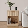 Fluted Farmhouse Night Stand,Fluted Nightstand with Charging Station and Drawers - 4 of 4