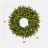 Pre-Lit Cedar Cypress Christmas Wreath w/ Twinkling LEDs,  Realistic Large Indoor/Outdoor Holiday Decor, Plug-In - 2 of 4
