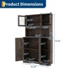 70.5" Brown Farmhouse Pantry Cabinet ¨C Kitchen Hutch Storage with Charging Station, Adjustable Shelves & Coffee Bar Countertop for Dining Room - 2 of 4