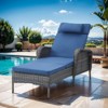 POCASSY Outdoor Chaise Lounge Chair Patio Recliner with Cushion, Adjustable Backrest Outdoor Recliner with All Weather Wicker and Olefin Cushion Cover - 3 of 4