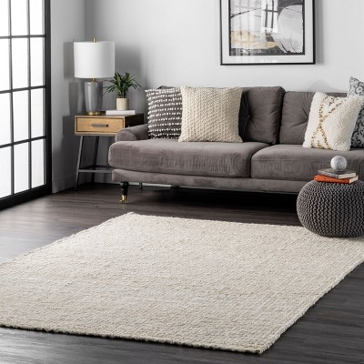 Gray Handmade Reversible Square Easy Care Rug