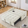 Loveseats Sofa Bed With Side Storage Bag Adjustable Backrest 105° - 180° Copper Nail Decoration Type C USB Charging Pull-Out Bed For Living Room - 2 of 4