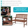 Sunnydaze Outdoor Meranti Wood with Teak Oil Finish Modern Rustic Wooden 2-Person Bench Seat - Brown - 2 of 4