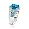Ross-Simons 4.40 ct. t.w. London Blue Topaz Ring With .30 ct. t.w. White Topaz and .10 ct. t.w. Diamonds in Sterling Silver Size 7 - 2 of 3