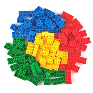 Strictly Briks Toy Large Building Blocks For Kids and Toddlers, Big Bricks Set, Blue, Green, Red, and Yellow, 108 Pieces - 1 of 4