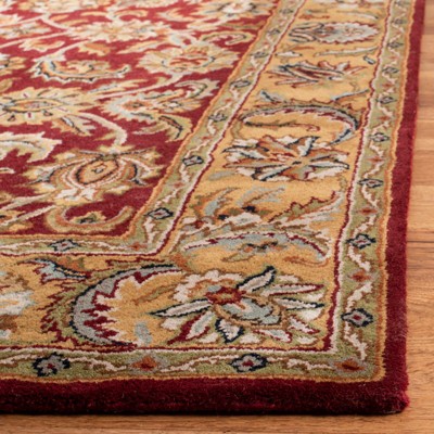 Regal Elegance Round Red and Gold 5' Wool Area Rug