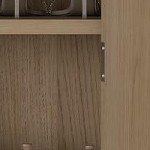 3 drawers and 1 door, natural wood color