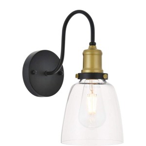 Elegant Lighting Felicity 1 light brass and black Wall Sconce - 1 of 4