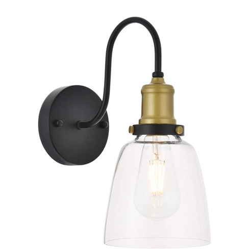 Elegant Lighting Felicity 1 light brass and black Wall Sconce - image 1 of 4