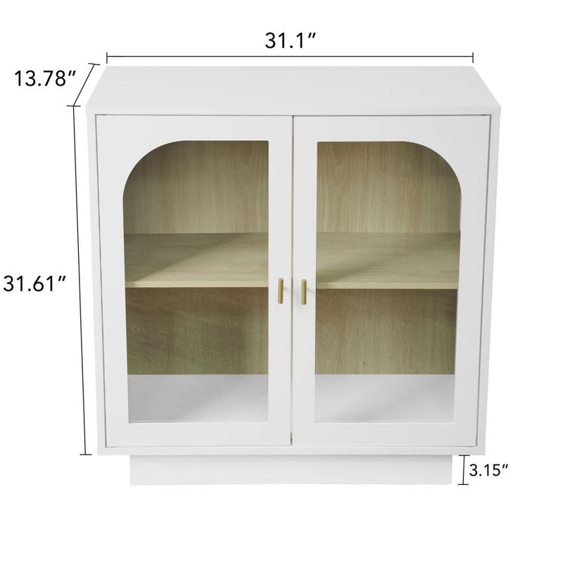 Aubrey Storage Cabinet with 2 Acrylic Door,Free Standing Accent Cabinet,Sideboards and Buffets With Adjustable Shelves-The Pop Home, 3 of 10