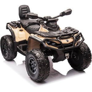 2 Seater Electric Children's Terrain Vehicle, 12V Remote Control Riding Toy Car, Battery Operated Vehicle w/Music, Remote Control, LED Lights - 1 of 4