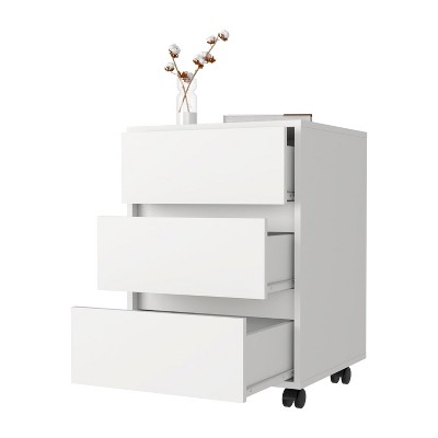 NicBex Mobile File Cabinet with Double Door,Office Cabinet with Metal Handles and Casters,Modern Cabinet,Filing Cabinets for Home Office