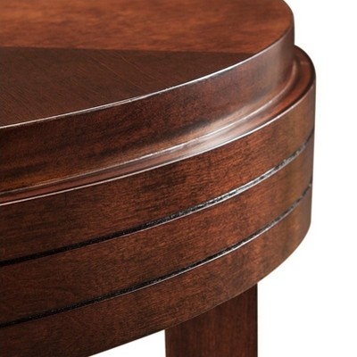 Chocolate Cherry Oval End Table with Lower Shelf