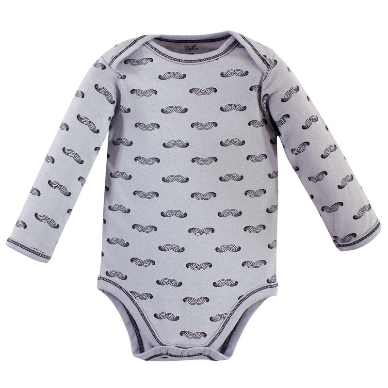 Touched by Nature Baby Boy Organic Cotton Long-Sleeve Bodysuits 5pk, Mr. Moon, 6 of 8