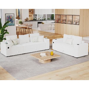 AMERLIFE Modular Sectional Sofa with USB Ports, Cup Holders& Hidden Storage for Office Living Room - 1 of 4