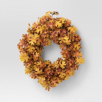 Oak Leaf Fall Wreath - Threshold™