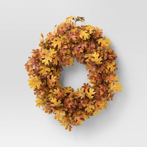 Oak Leaf Fall Wreath - Threshold™ - 1 of 3