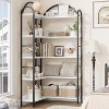 L-Shaped 5-Tier Arched Corner Bookshelf, Industrial Metal Frame Bookcase, Space-Saving Tall Storage Shelf for Living Room & Bedroom - 4 of 4