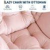 Lazy Chair with Ottoman, Lounge Accent Chair, Folding Footrest,Reading Armchair with Side Pocket for Living Room, Bedroom, Dorm & Office - 4 of 4