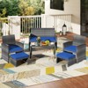 Costway 6PCS Patio Furniture Set Outdoor Sectional Conversation PE Rattan Sofa Set Black/Gray/Navy/Red/White/Turquoise - 4 of 4
