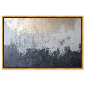 Art Remedy Silvered Layers Blue Abstract Art  Framed - 1 of 4