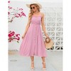 Coolmee Women's Dress Casual Summer Spaghetti Strap Dress Button Down Sleeveless A Line Beach Swing Midi Sundress - 3 of 4